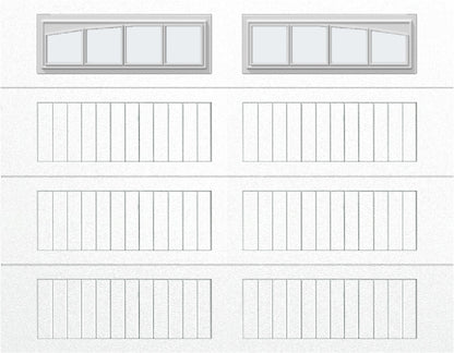 9x7 - Arched Stockbridge Long - Frosted With glass Long - White