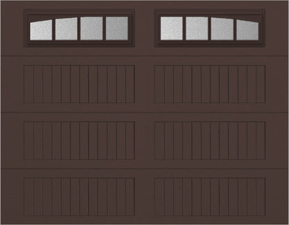 9x7 -  Arched Stockbridge Long - Obscure With glass Long - Brown