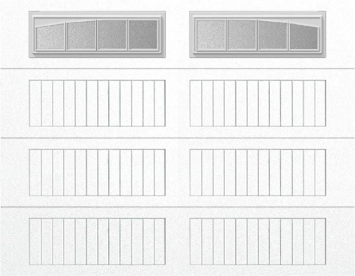 9x7 -  Arched Stockbridge Long - Obscure With glass Long - White