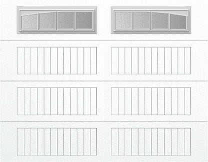 9x7 -  Arched Stockbridge Long - Obscure With glass Long - White
