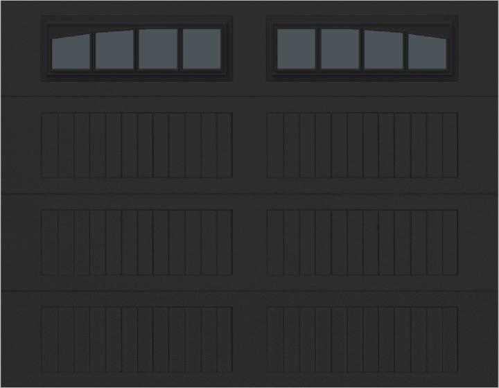 9x7 -  Arched Stockbridge Long - Tinted With glass Long - Black