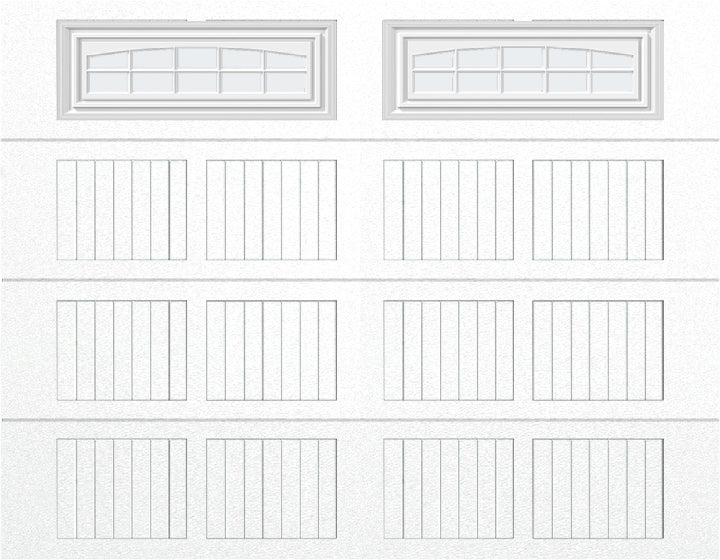 9x7 -  Cascade Short - Frosted  With glass - White