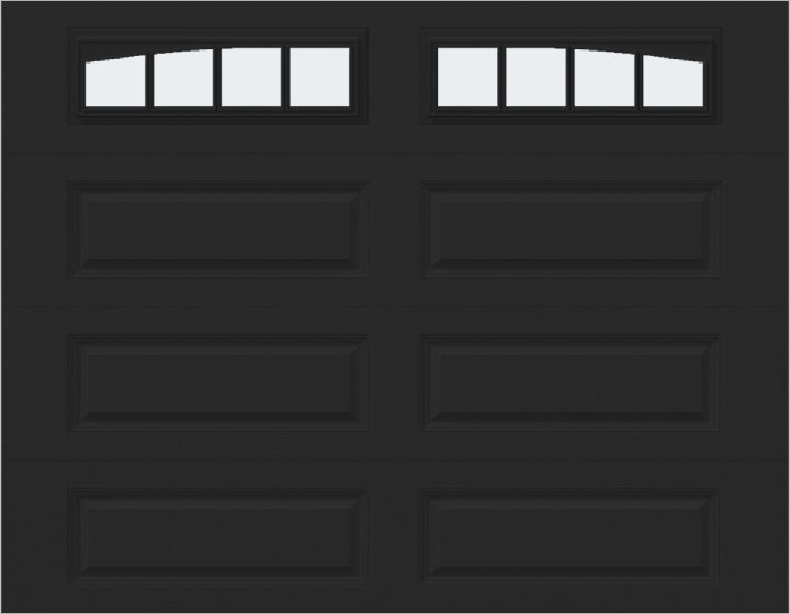 9x7 - Arched Stockbridge Long - Frosted With glass Long - Black