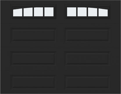 9x7 - Arched Stockbridge Long - Frosted With glass Long - Black