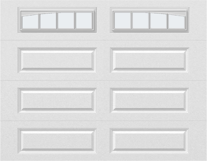 9x7 - Arched Stockbridge Long - Frosted With glass Long - White