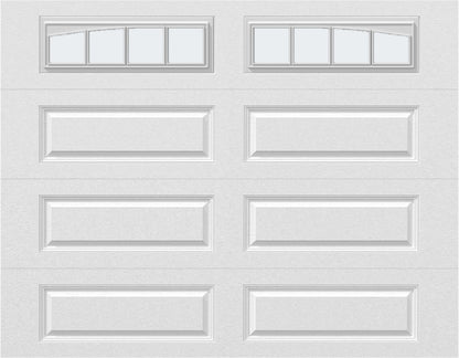 9x7 - Arched Stockbridge Long - Frosted With glass Long - White