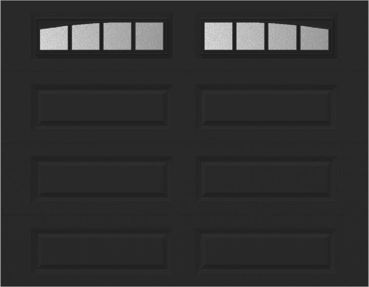 9x7 -  Arched Stockton Long - ObscureWith glass Long - Black