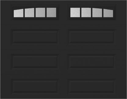 9x7 -  Arched Stockton Long - ObscureWith glass Long - Black