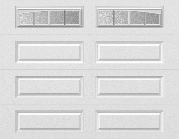 9x7 -  Arched Stockton Long - Obscure With glass Long - White