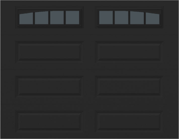 9x7 -  Arched Stockbridge Long - Tinted With glass Long - Black