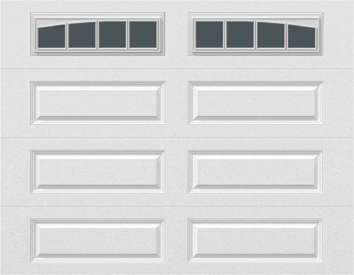 9x7 -  Arched Stockbridge Long - Tinted With glass Long - White