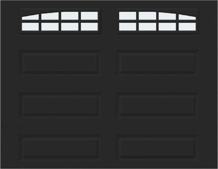 9x7 -  Arched Stockton Long - Frosted With glass Long - Black