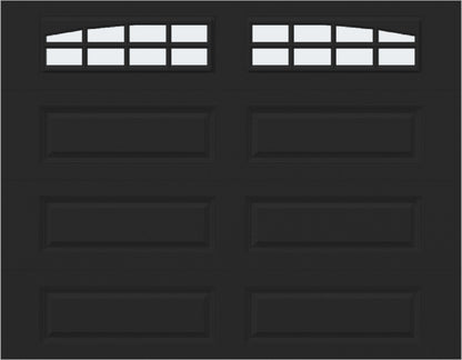 9x7 -  Arched Stockton Long - Frosted With glass Long - Black