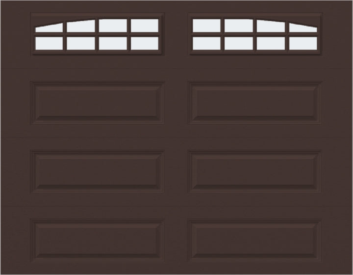 9x7 -  Arched Stockton Long - Frosted With glass Long - Brown