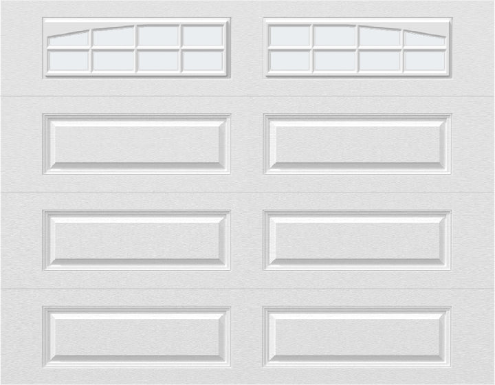 9x7 -  Arched Stockton Long - Frosted With glass Long - White