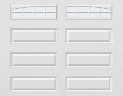 9x7 -  Arched Stockton Long - Frosted With glass Long - White
