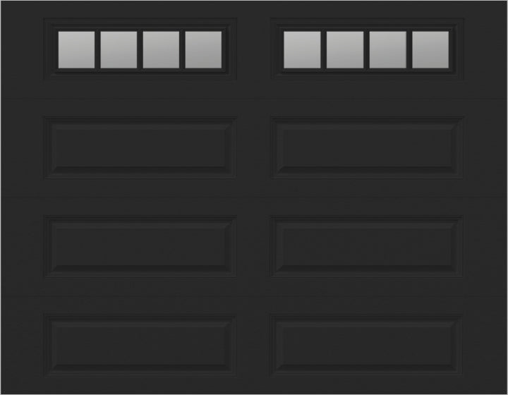 9x7 -  Straight Stockbridge Long - Clear  With glass Long - Black