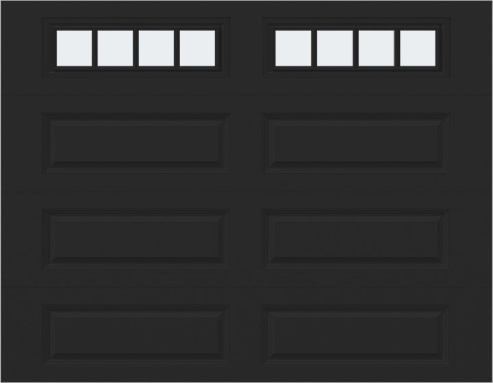 9x7 -  Straight Stockbridge Long - Frosted With glass Long - Black