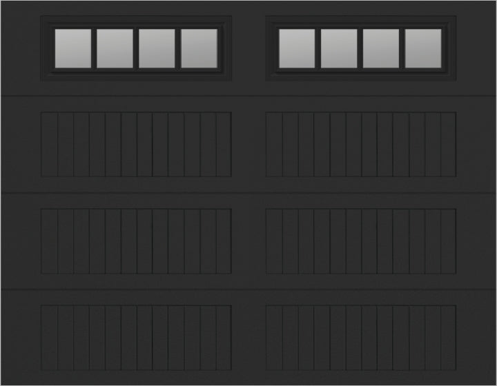 9x7 -  Straight Stockbridge Long - Clear  With glass Long - Black