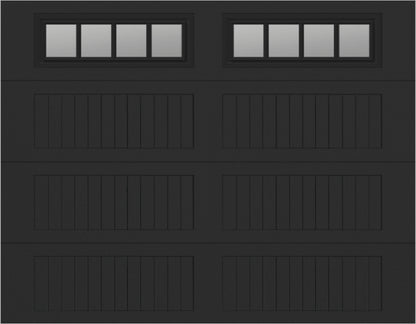 9x7 -  Straight Stockbridge Long - Clear  With glass Long - Black