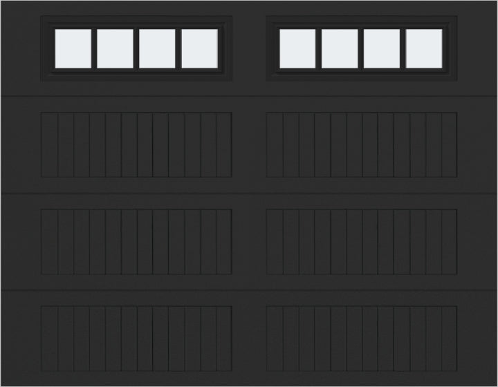 9x7 -  Straight Stockbridge Long - Frosted With glass Long - Black