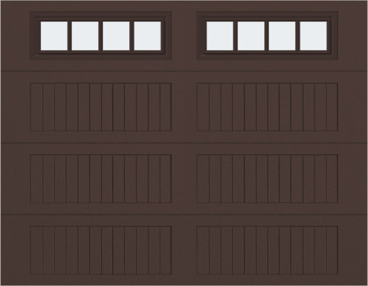 9x7 -  Straight Stockbridge Long - Frosted With glass Long - Brown