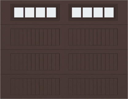 9x7 -  Straight Stockbridge Long - Frosted With glass Long - Brown