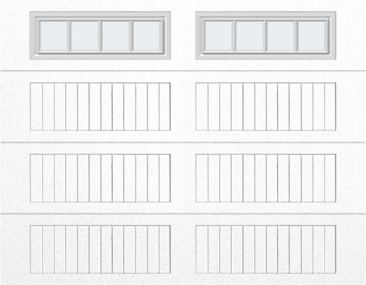 9x7 - Straight Stockbridge Long - Frosted With glass Long - White
