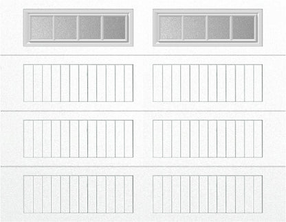 9x7 -  Straight Stockbridge Long - Obscure With glass Long - White