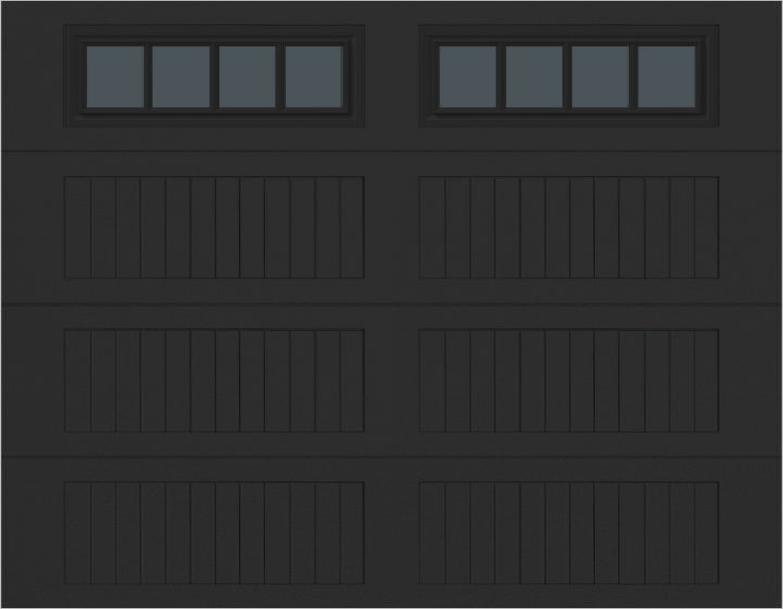 9x7 -  Straight Stockbridge Long - Tinted   With glass Long - Black