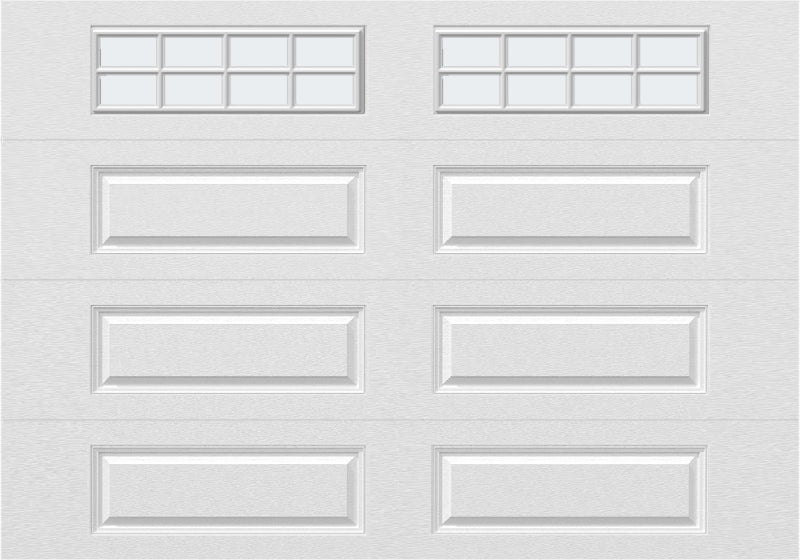 8x7 - Frosted -  Long -Stockton With glass Long - White