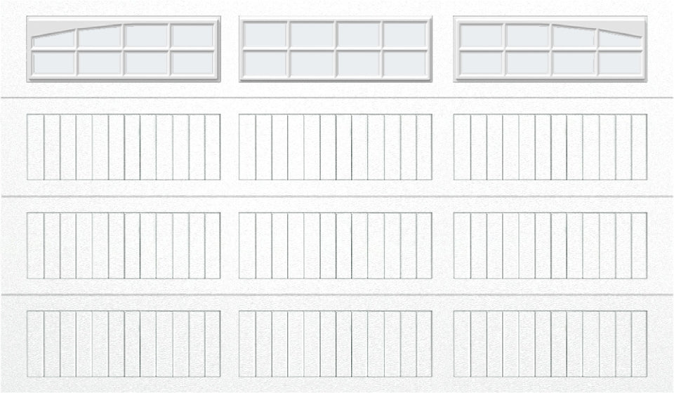 12x7 -  Arched Stockton Long - Frosted With glass Long - White