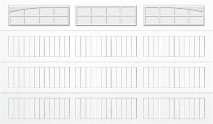 12x7 -  Arched Stockton Long - Frosted With glass Long - White