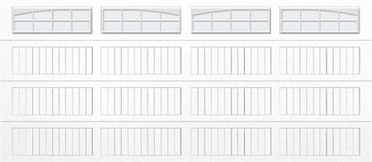 16x7 -  Arched Stockton Long - Frosted With glass Long - White