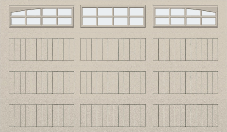 12x7 - Arched Stockton Long - Frosted With glass Long - Almond