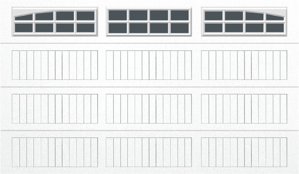 12x7 -  Arched Stockton Long - Obscure With glass Long - White