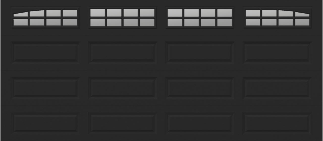 16x7 -  Arched Stockton Long - Clear  With glass Long - Black