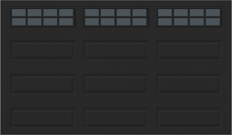 12x7 -  Tinted- Long Stockton With glass - Black