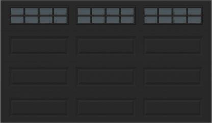 12x7 -  Tinted- Long Stockton With glass - Black