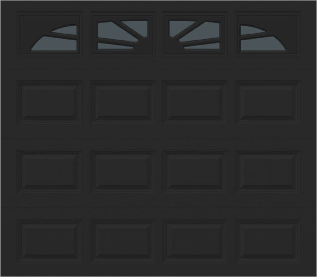 8x7 -  Sunburst - Tinted -   With glass Long - Black