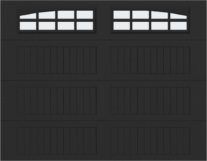 9x7 -  Arched Stockton Long - Frosted With glass Long - Black