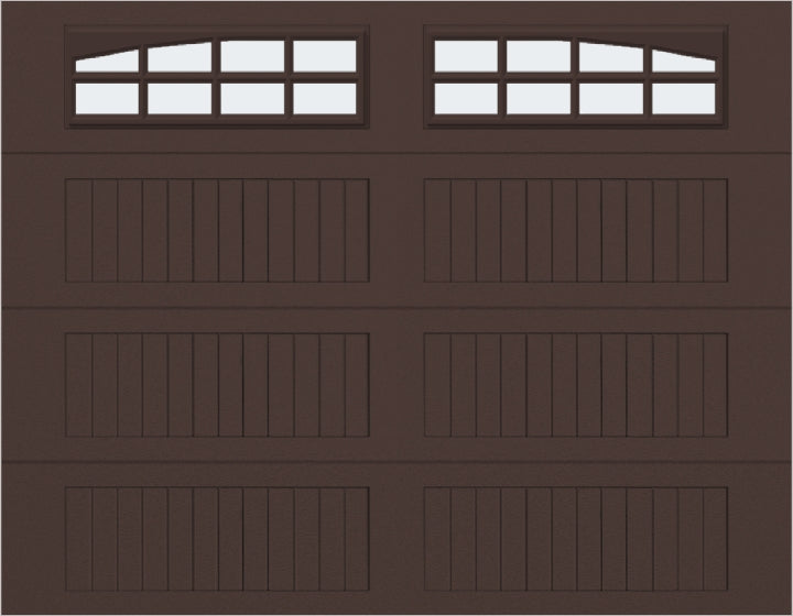 9x7 -  Arched Stockton Long - Frosted With glass Long - Brown