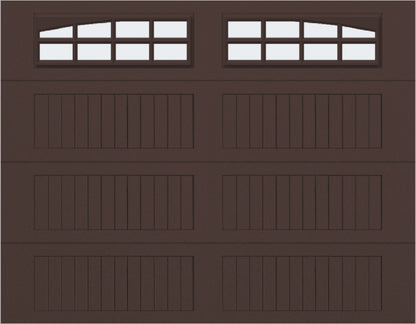 9x7 -  Arched Stockton Long - Frosted With glass Long - Brown