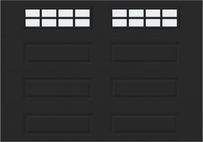 8x7 - Frosted -  Long - Stockton With glass Long - Black