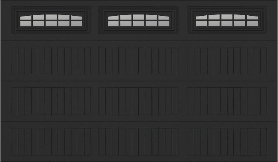 12x7 -  Cascade - Clear  With glass Long - Black