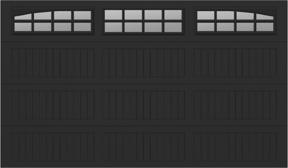 12x7 -  Arched Stockton Long - Clear  With glass Long - Black