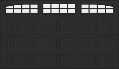 10x7 -  Arched Stockton Long - Frosted With glass Long - Black