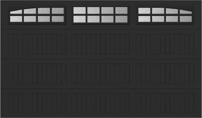 12x7 -  Arched Stockton Long - ObscureWith glass Long - Black