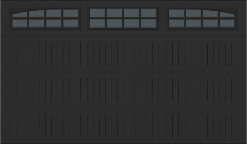 12x7 - Arched Stockton Long - Tinted With glass Long - Black