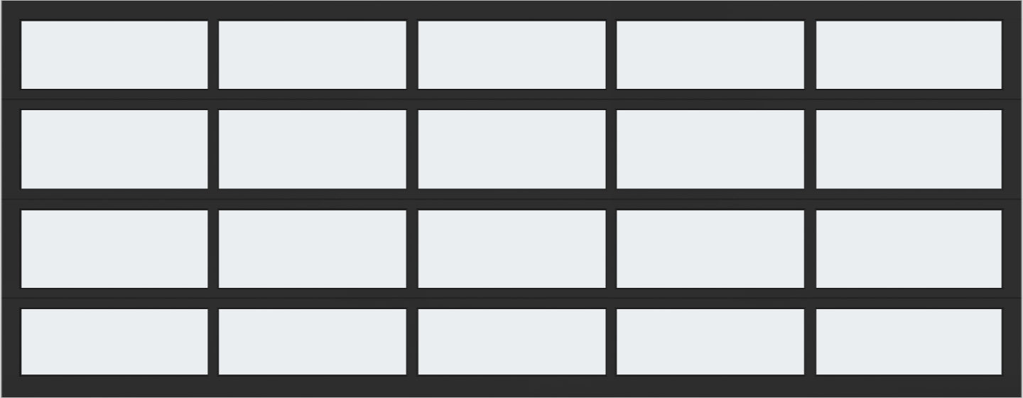 18'x7' Window - Aluminum  - Black - Frosted